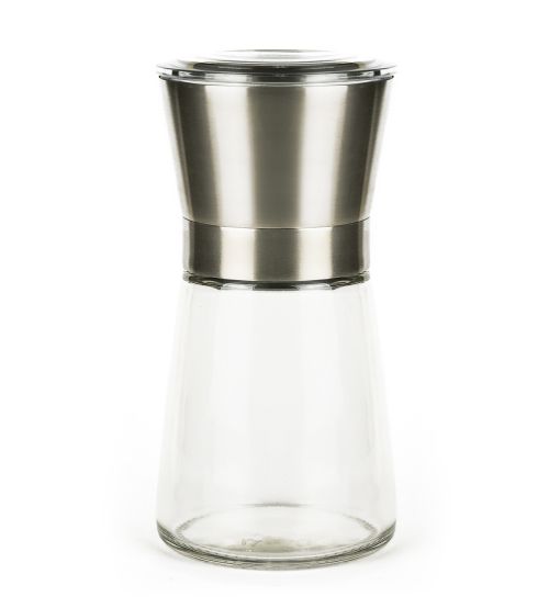 Gewürzmühle - Edelstahl - Glas