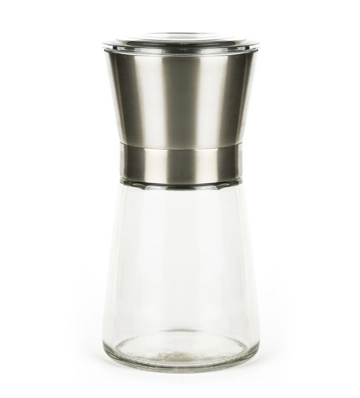 Gewürzmühle - Edelstahl - Glas