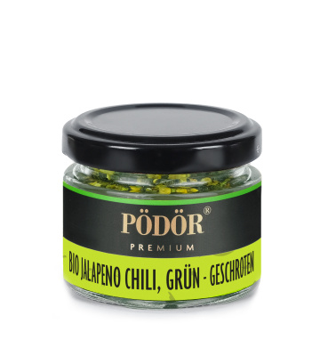 Bio Jalapeno Chili, grün - geschroten Bio Jalapeno Chili, grün - geschroten