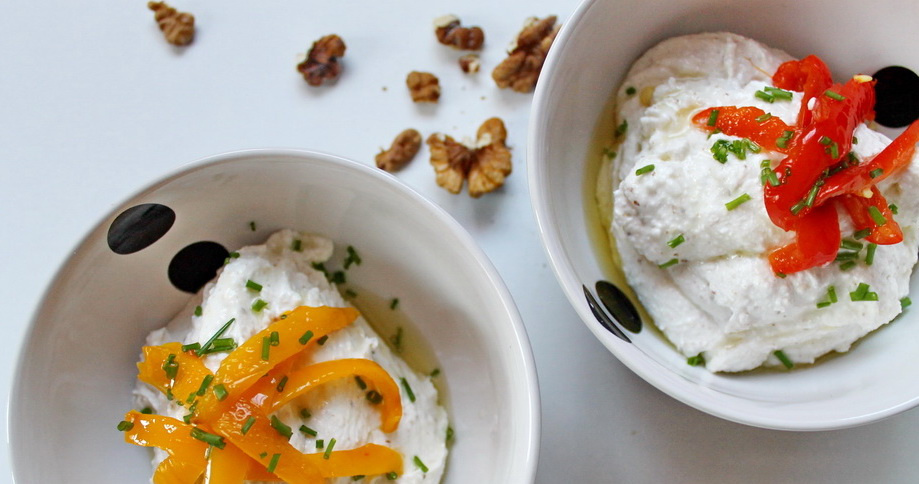 Ziegenkäse mit Walnussöl