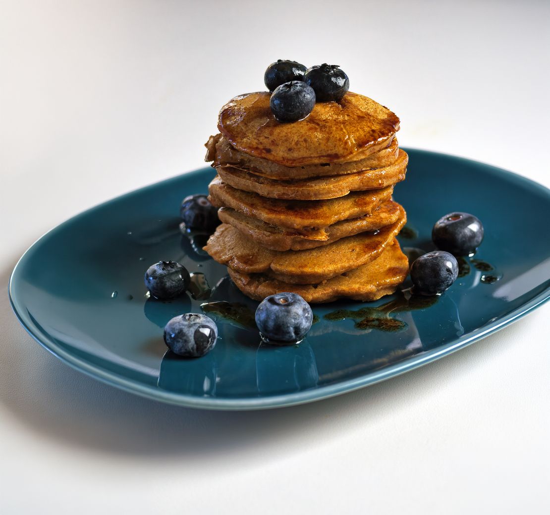 Kürbis-Pancakes mit Haselnussöl und Apfelbalsamico Crema