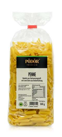 Penne - Nudeln aus Hartweizengrieß mit zwei Eiern aus Bodenhaltung