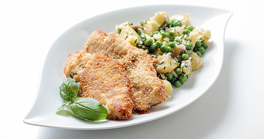 Hähnchenbrustfilet im Parmesanmantel mit Pödör Sonnenblumenöl