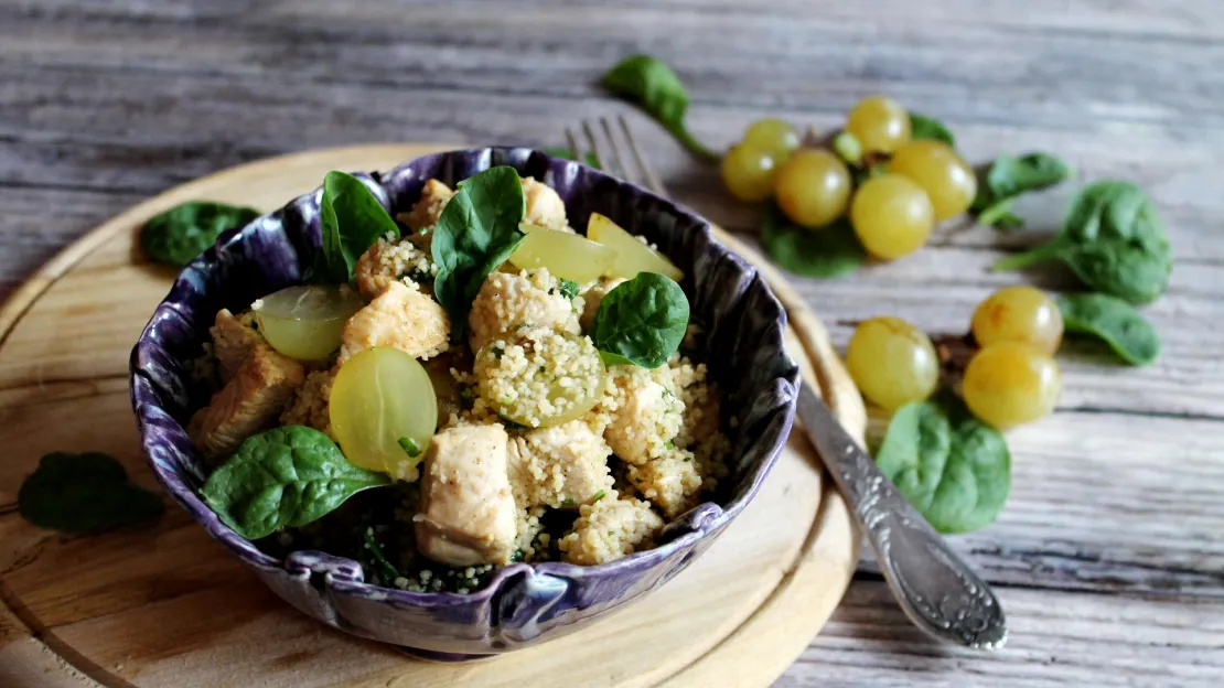 Couscous mit Hähnchen und Trauben