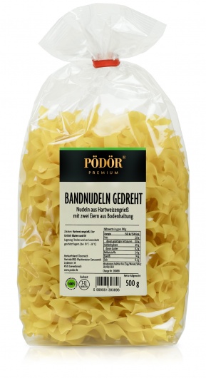Bandnudeln gedreht - aus Hartweizengrieß mit zwei Eiern aus Bodenhaltung