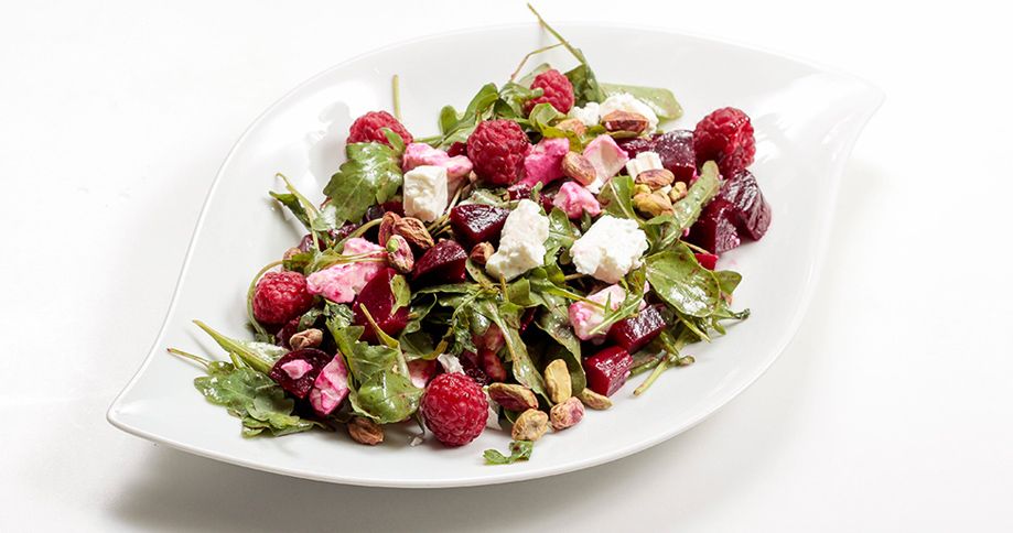 Rote Beete Salat mit Pödör Bio Mariendistelöl und Pödör Himbeerbalsamico